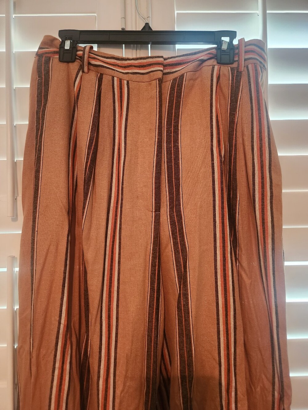 Brand New Women’s Striped Midi Skirt - Tan Multi
